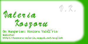 valeria koszoru business card